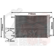 CONDENSEUR TOUS TYPES - 545 X 391 X 16 pour SEAT LEON