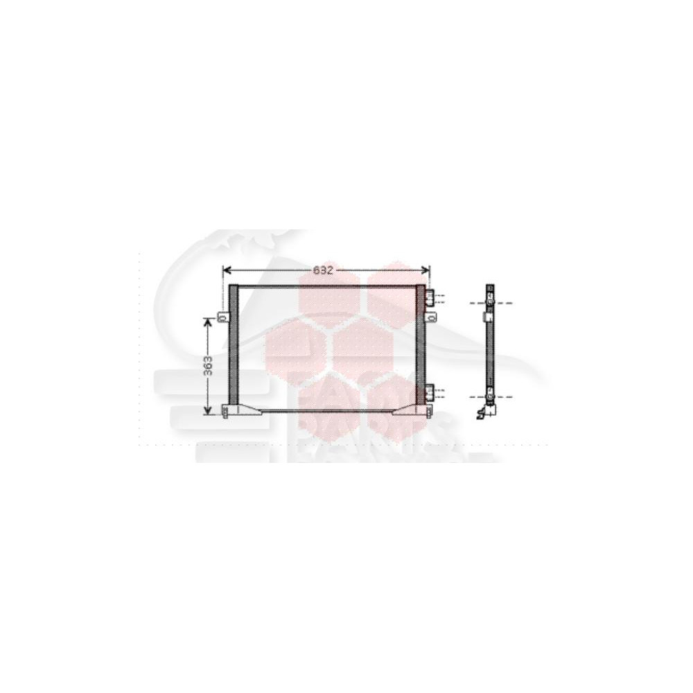 CONDENSEUR 2.0I 580 X 440 X 16 pour OPEL VIVARO