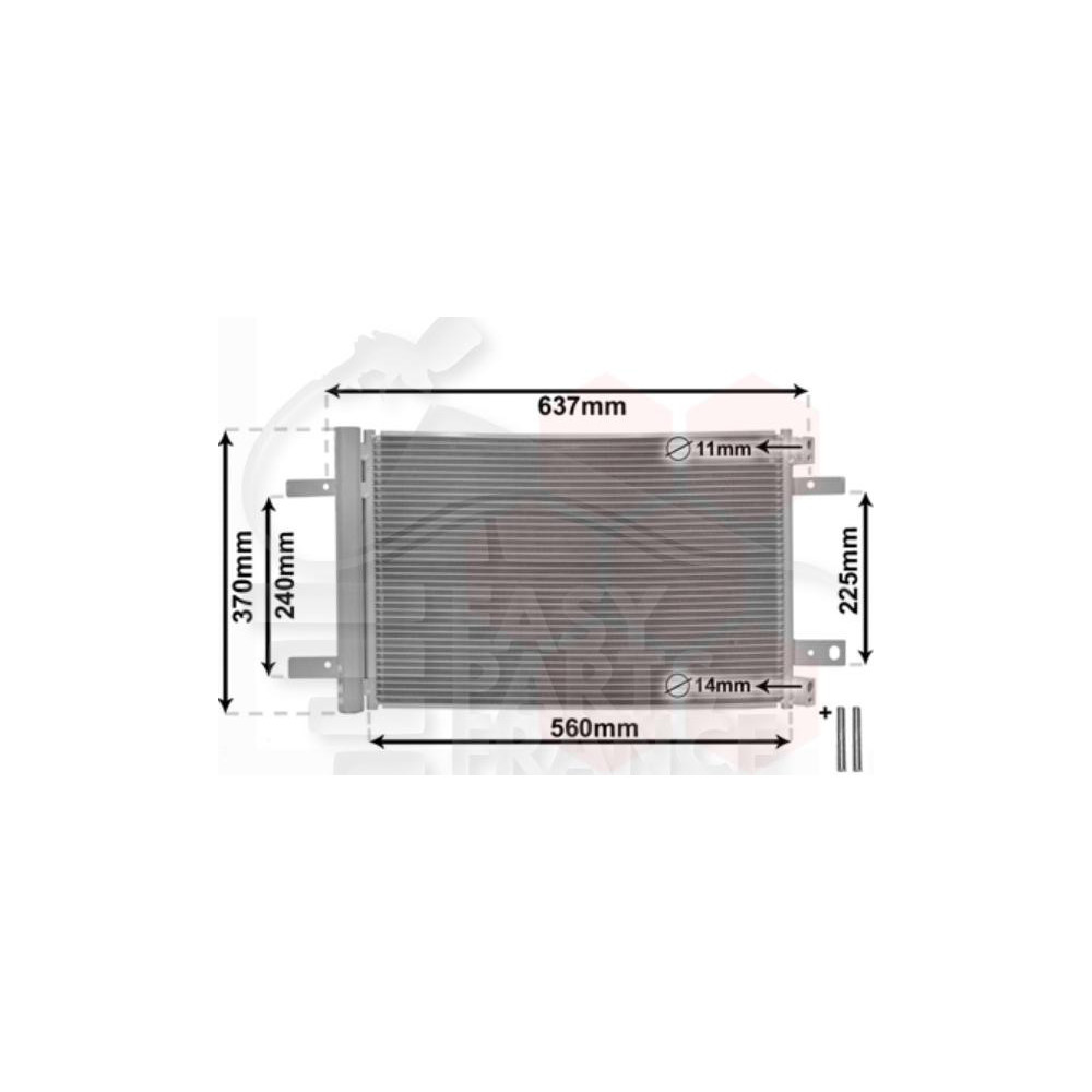 CONDENSEUR TOUS TYPES 535 X 364 X 12 pour CITROEN SPACE TOURER