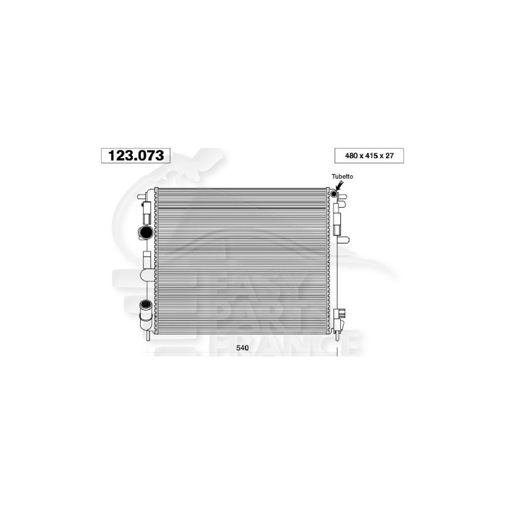RADIATEUR 1.2 - 1.6 16 V 1.4 8 V - 1.9 DTI + CLIM 480 X 414 X 19 pour RENAULT CLIO