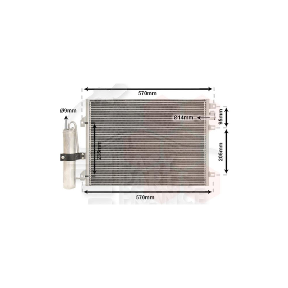 CONDENSEUR 1.6 I - 510 X 375 X 16 pour DACIA SANDERO