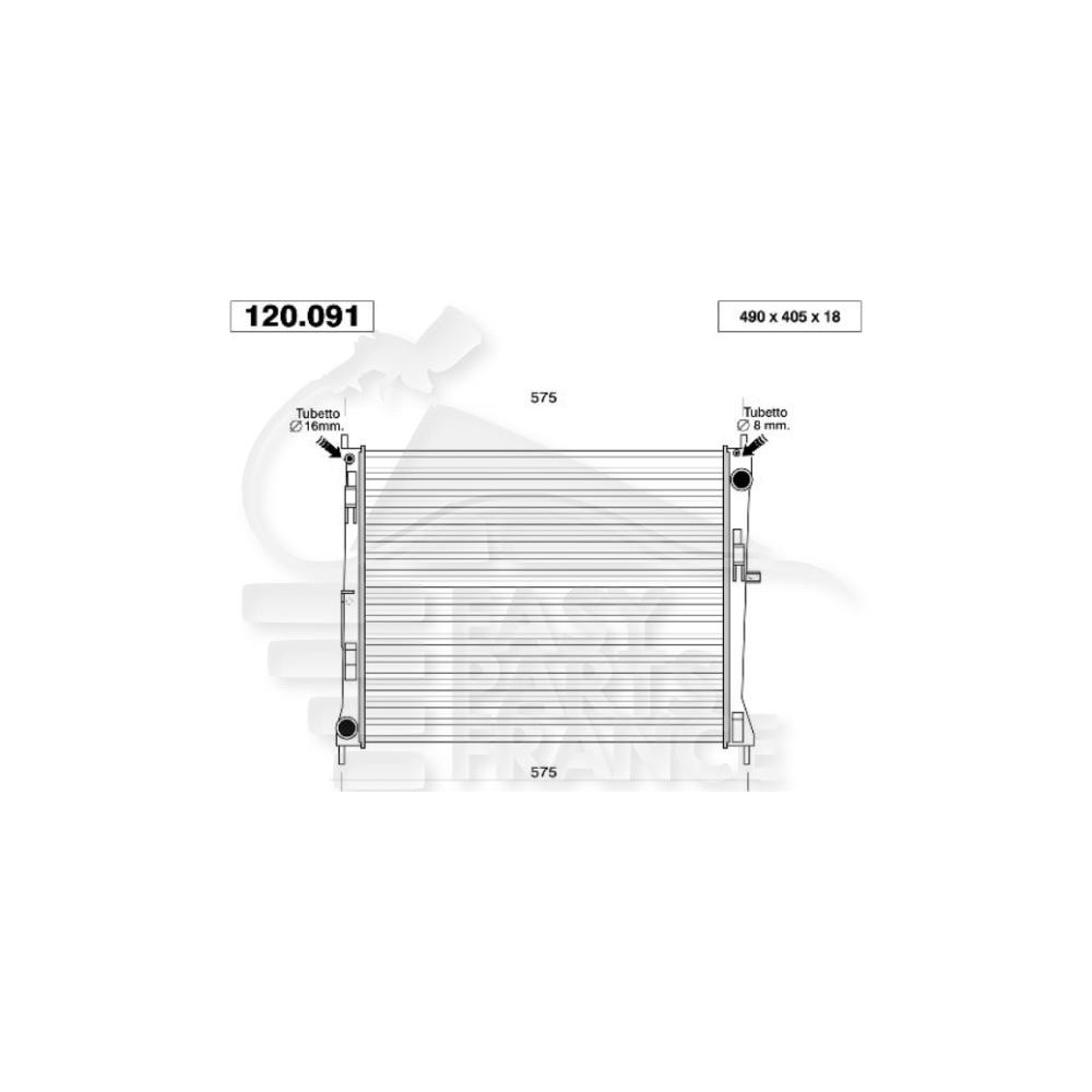 RADIATEUR POUR MICRA K12 1.5 DCI SANS CLIM pour NISSAN NOTE
