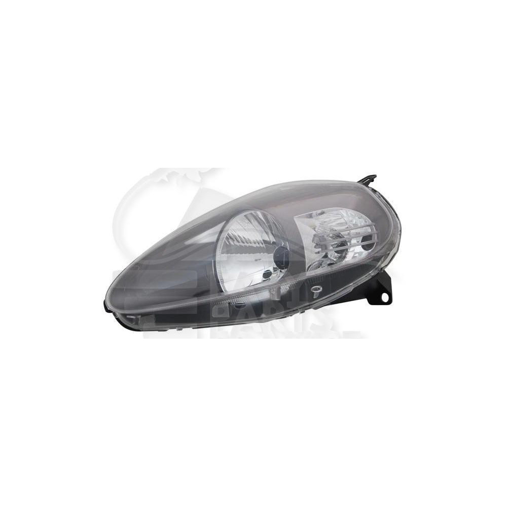 PHARE OPTIQUE GAUCHE H4 ÉLECTRIQUE AVEC MOTEUR FOND NOIR - 09/08 → pour FIAT GRANDE PUNTO