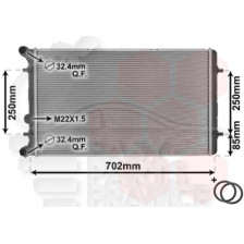 RADIATEUR 1.8 CUPRA - 2.8 - 650 X 414 X 34 pour SEAT LEON