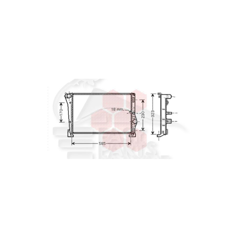 RADIATEUR 1.3 JTD MODÈLE MAGNETI 580 X 305 X 38 pour LANCIA YPSILON