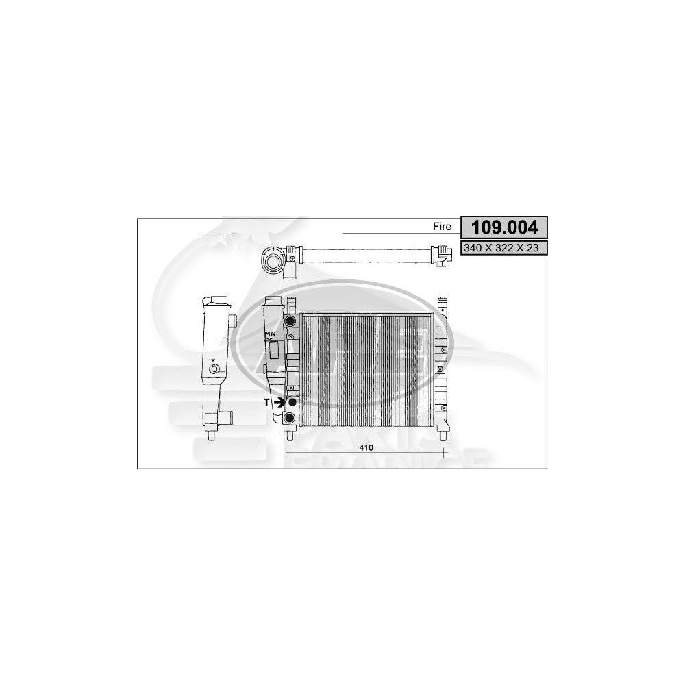 RADIATEUR 1.0 FIRE SANS CLIM 344 X 322 X 30 pour FIAT UNO