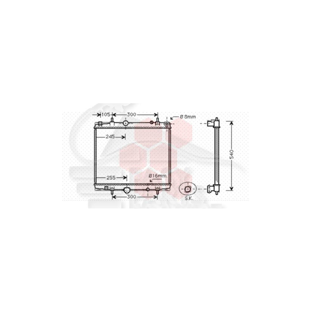 RADIATEUR 2.0 16V BOÎTE AUTO 465 X 563 X 27 pour LANCIA THESIS