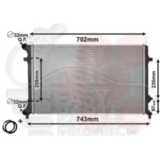 RADIATEUR 1.6 BRAZED - 648 X 398 X 26 pour VOLKSWAGEN EOS
