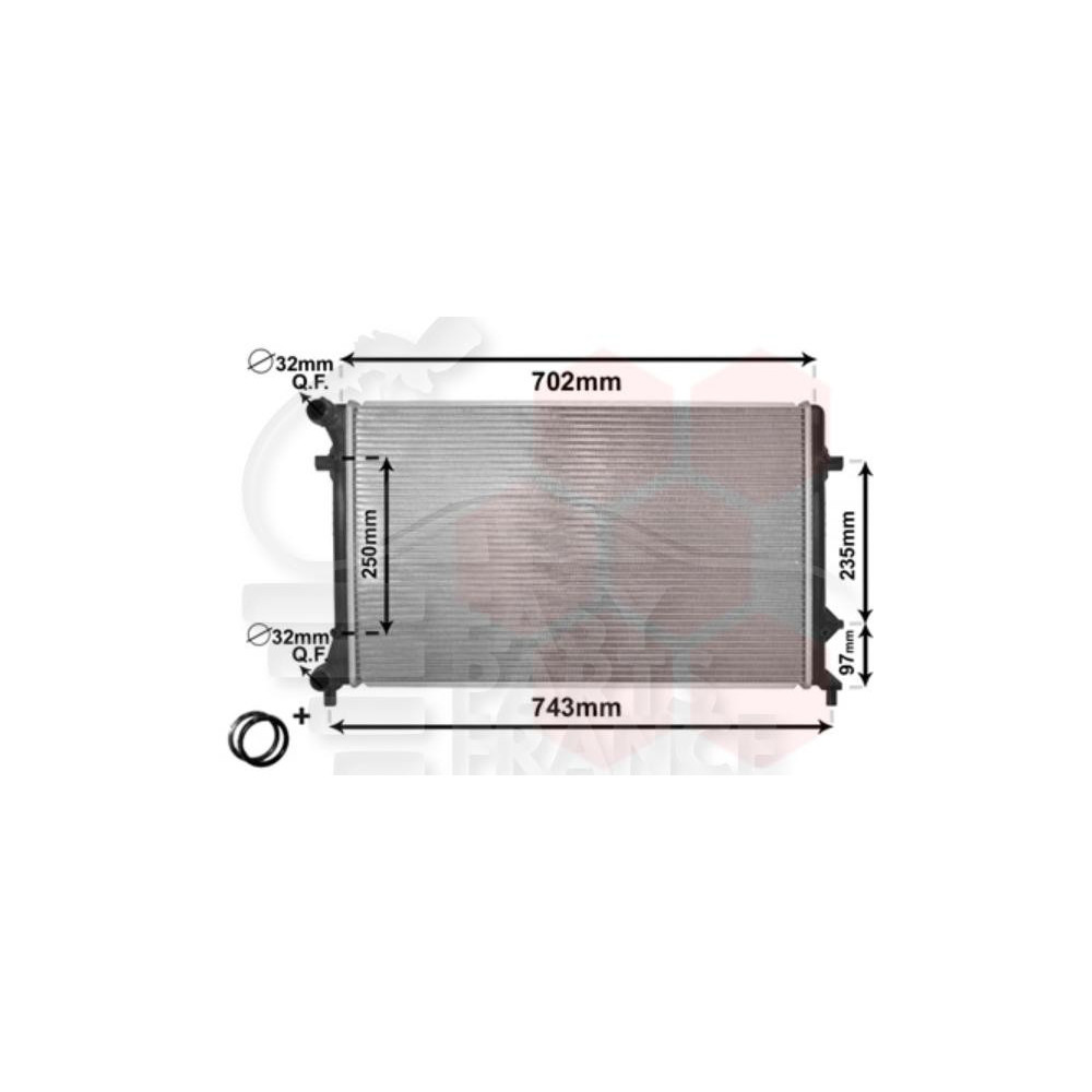 RADIATEUR 1.6 BRAZED - 648 X 398 X 26 pour VOLKSWAGEN EOS