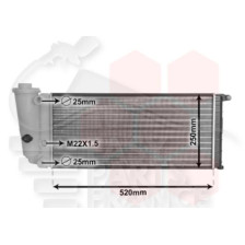 RADIATEUR 1.1 TOUS TYPES SANS CLIM 522 X 248 X 30 pour AUTOBIANCHI Y10