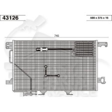 CONDENSEUR TOUS TYPES 585 X 370 X 16 pour MERCEDES CLASSE C - W203