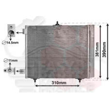 CONDENSEUR TOUS TYPES ESSENCE → 10709 550 X 374 X 16 pour CITROEN C2