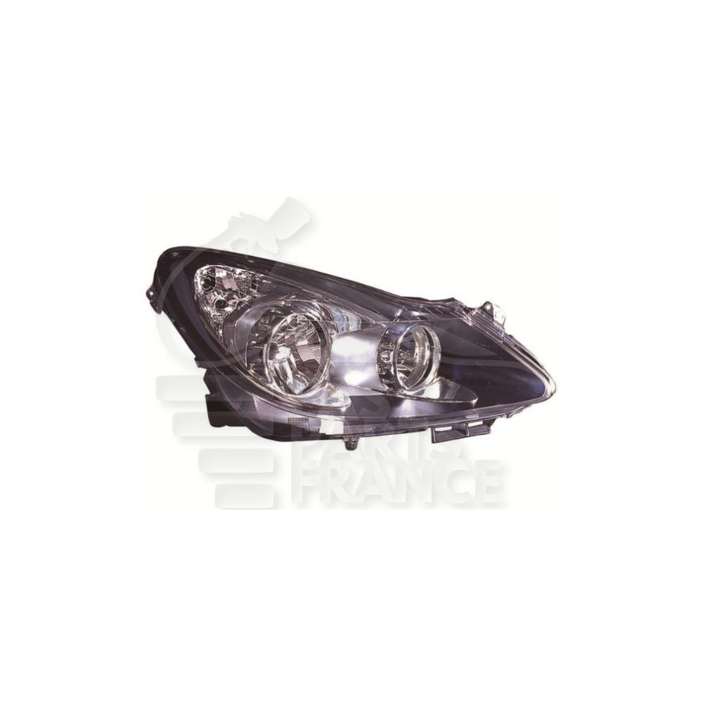 PHARE OPTIQUE DROIT H7+H1 ÉLECTRIQUE SANS MOTEUR FOND NOIR pour OPEL CORSA