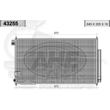 CONDENSEUR 2.2 CDTI 645 X 355 X 16 pour HONDA ACCORD