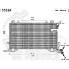 CONDENSEUR 570 X 325 X 20 pour MERCEDES CLASSE E - W210