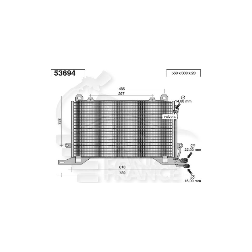 CONDENSEUR 570 X 325 X 20 pour MERCEDES CLASSE E - W210