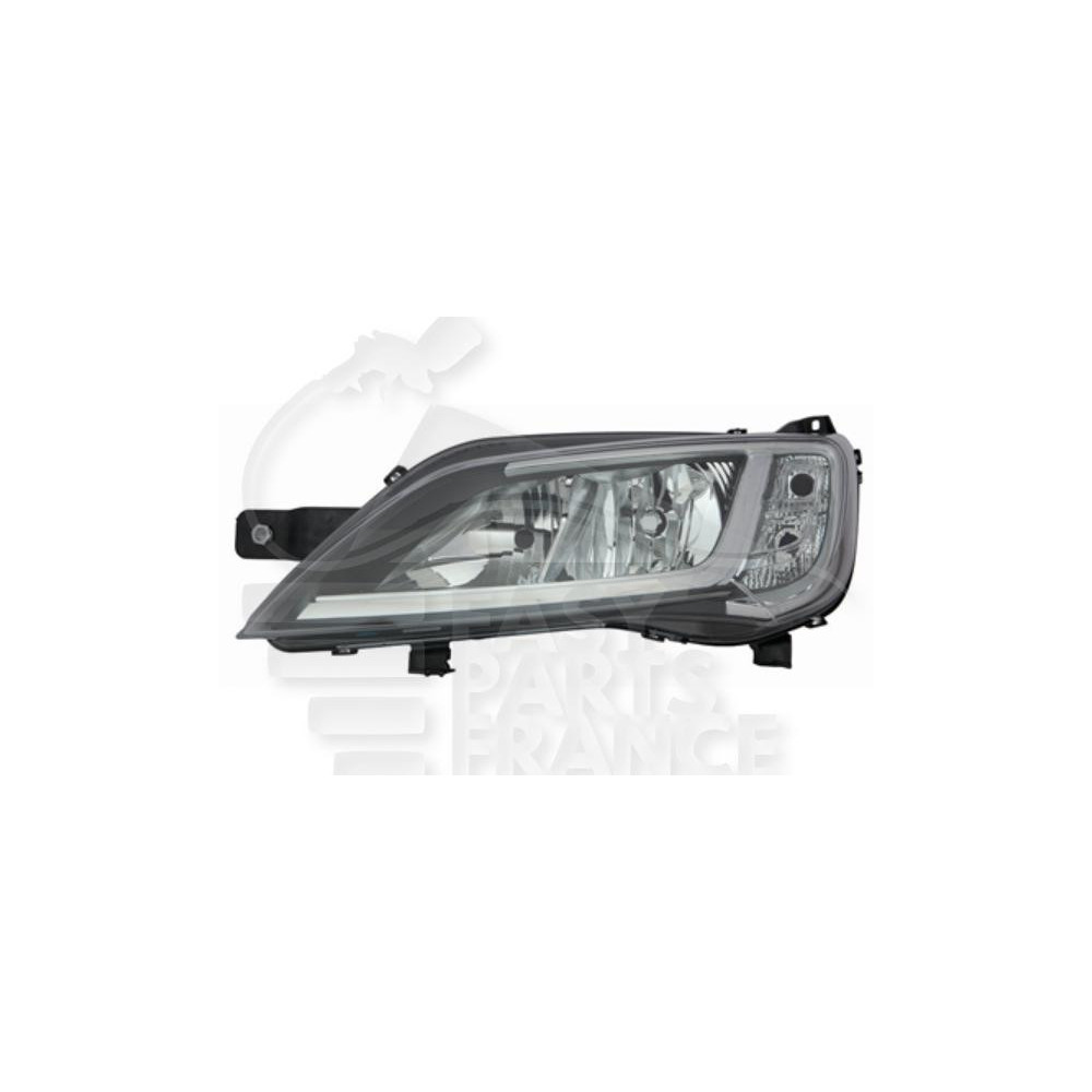 PHARE OPTIQUE GAUCHE H7+H7 ÉLECTRIQUE AVEC MOTEUR FOND CHROME LED pour OPEL MOVANO