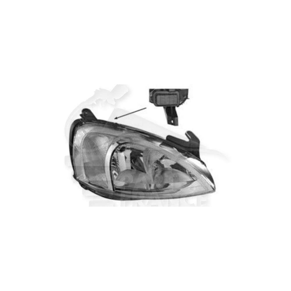 PHARE OPTIQUE DROIT H7+H7 ÉLECTRIQUE SANS MOTEUR MODÈLE MAGNETTI → 09/02 pour OPEL COMBO