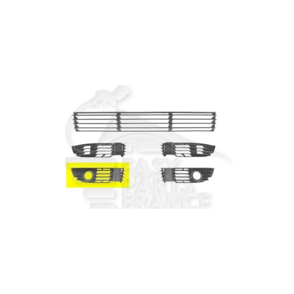 GRILLE DE PARE-CHOC AVANT-DROIT NOIRE AVEC EMPLACEMENT ANTI-BROUILLARD pour VOLKSWAGEN PASSAT