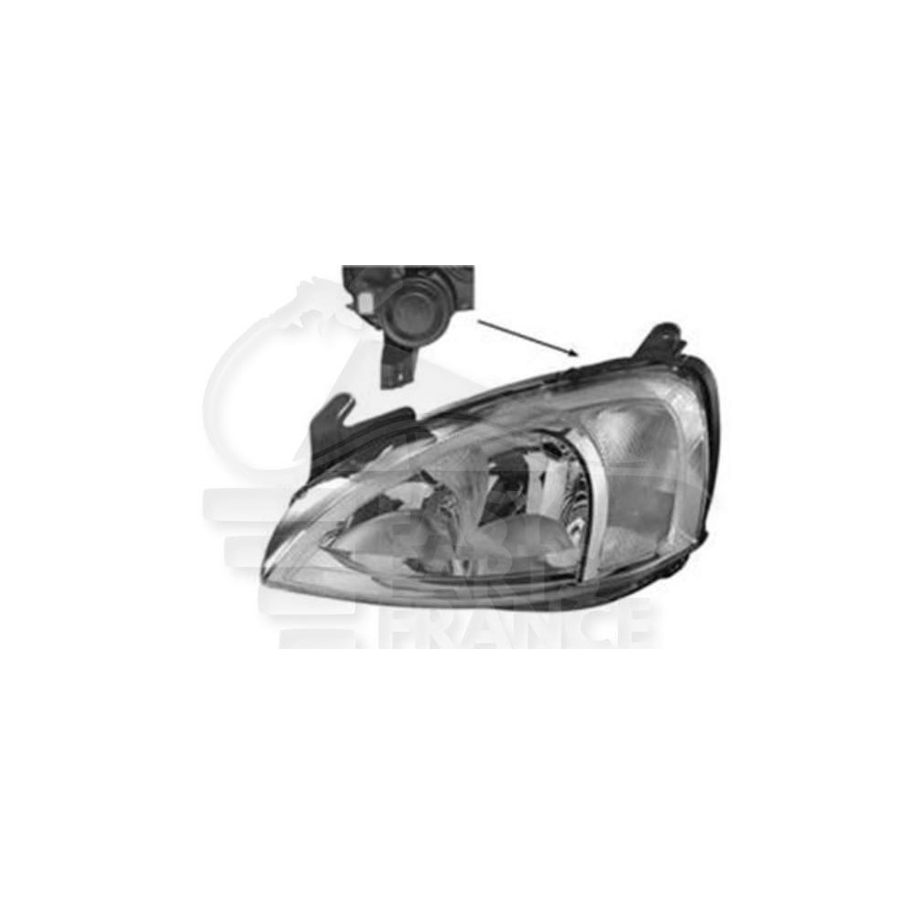 PHARE OPTIQUE GAUCHE H7+H7 ÉLECTRIQUE SANS MOTEUR MODÈLE VALEO → 09/02 pour OPEL COMBO