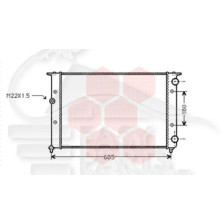 RADIATEUR 1.9 DROIT  MT  → 96  AVEC SUPPORT 630 X 377 X 34 pour VOLKSWAGEN GOLF