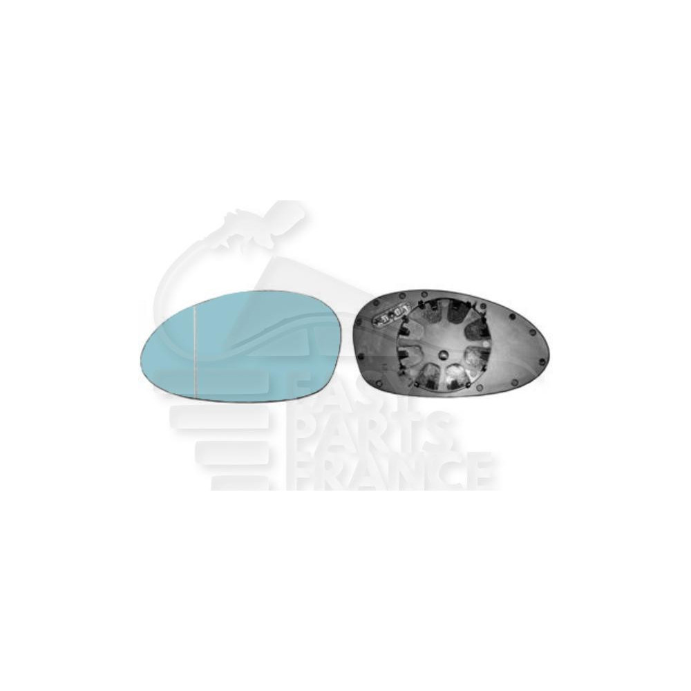 GLACE DE RÉTROVISEUR DROIT CHAUFFANT BLEU - 10/09 → pour BMW S1 E 87