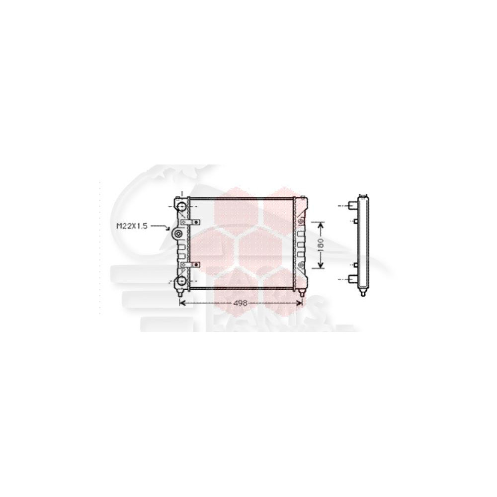 RADIATEUR 1.0/1.3 ESSENCE AVEC OU SANS CLIM - DIESEL SDI SANS CLIM - 430 X 322 X 20 pour SEAT CORDOBA