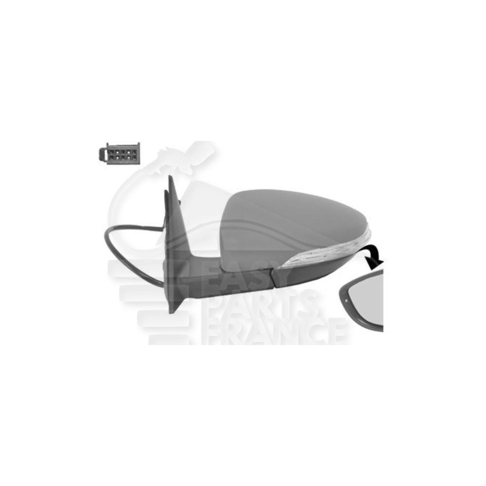 RÉTROVISEUR GAUCHE ÉLECTRIQUE CHAUFFANT A PEINDRE AVEC FEU 6 PINS pour VOLKSWAGEN NEW BEETLE