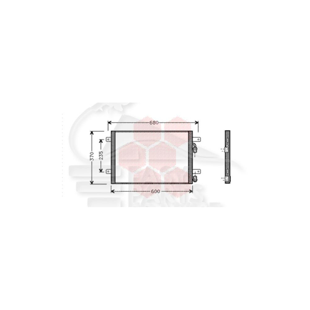 CONDENSEUR TOUS TYPES - 545 X 365 X 20 pour SEAT ALHAMBRA