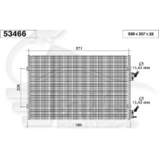 CONDENSEUR DE CLIM TOUS TYPES → 12/03 535 X 350 X 22 pour CHRYSLER PT CRUISER