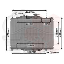 RADIATEUR 2.0I 376 X 575 X 16 pour MAZDA CX-3