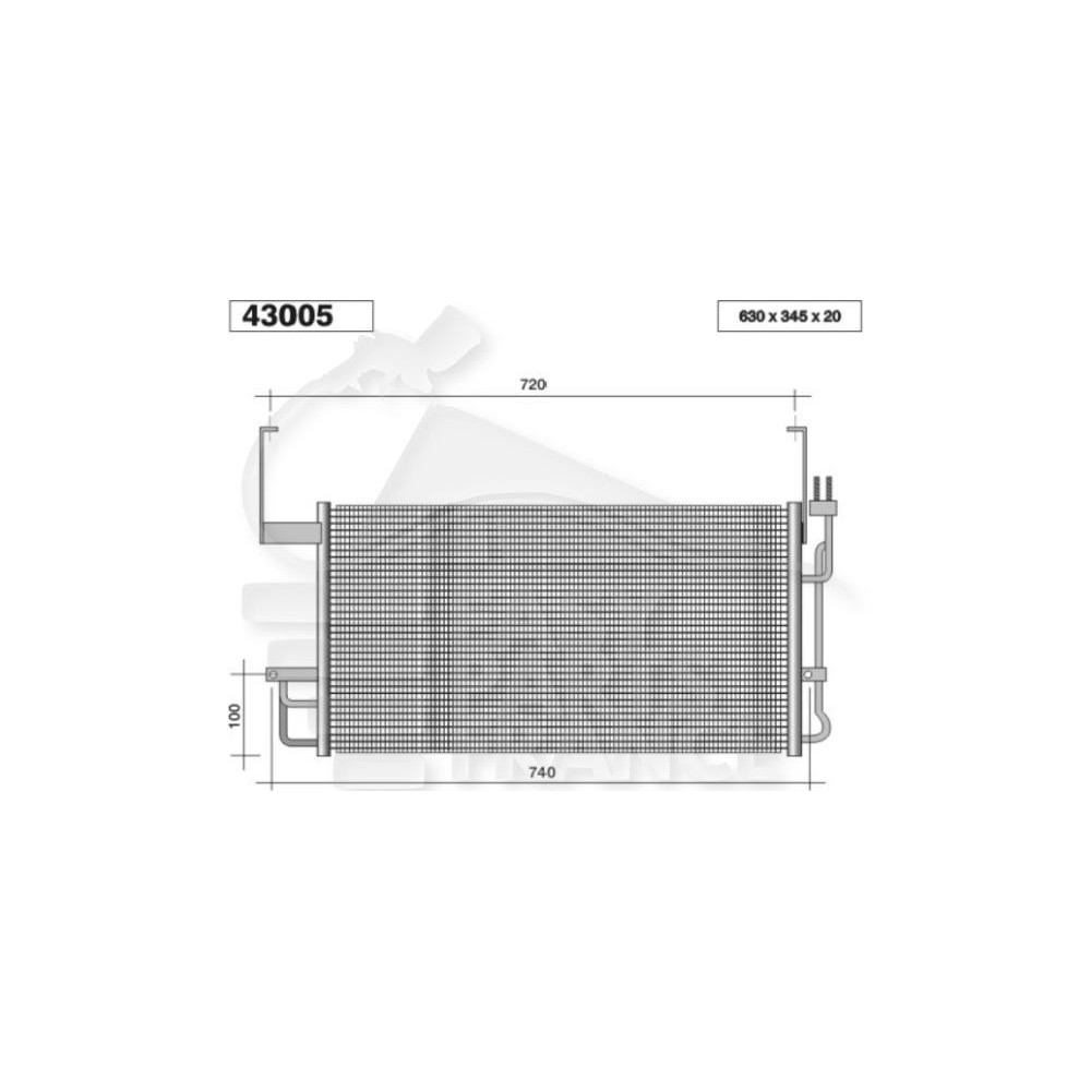 CONDENSEUR TOUS TYPES 679 X 336 X16 pour HYUNDAI SANTA FE