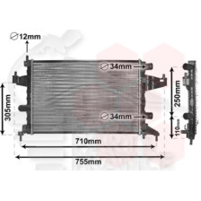 RADIATEUR 1.4 AVEC OU SANS CLIM BOITE AUTO/MÉCA 540 X 375 X 26 pour OPEL TIGRA