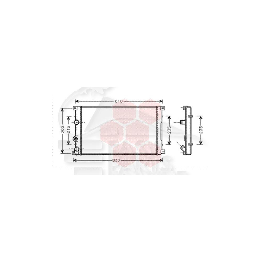 RADIATEUR 1.9 DTI SANS CLIM - 2.2 DCI 730 X 415 X 26 pour RENAULT MASTER