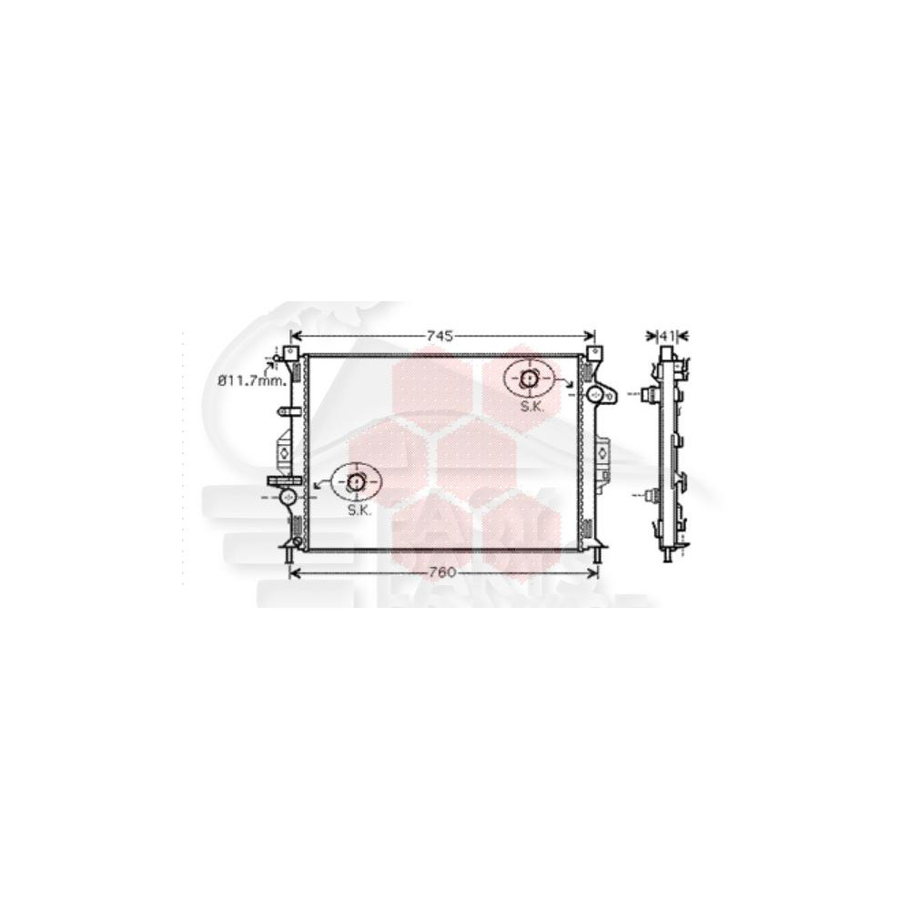 RADIATEUR 1.6I ECOBOOST - 1.6 TDCI ECONETIC - 2.0 TDCI BOÎTE MÉCA 672 X 466 X 25 pour FORD FOCUS