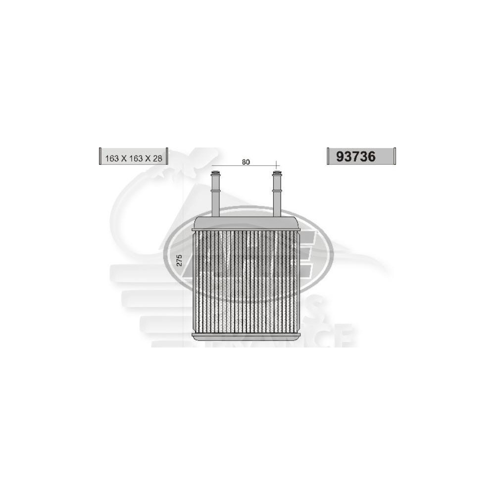 RADIATEUR DE CHAUFFAGE TOUS TYPES 163 X 163 X 30 pour HYUNDAI ACCENT