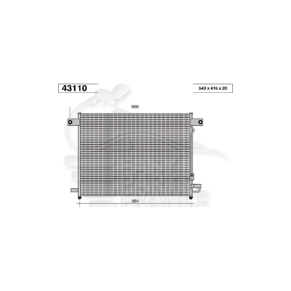 CONDENSEUR 1.4 - 1.6 I 16 V 543 X 415 X 20 pour CHEVROLET AVEO