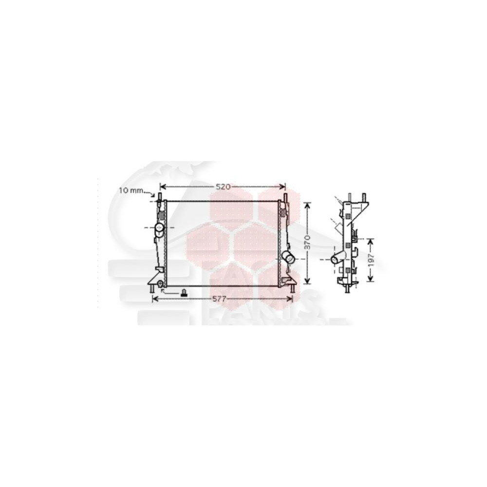 RADIATEUR 1.6 SANS CLIM 450 X 376 X 14 pour FORD C MAX