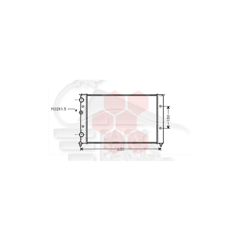 RADIATEUR 1.9 DROIT MOTEUR AEF BOÎTE MÉCA 1.9 SDI MOTEUR AGD SANS CLIM 508 X 377 X 30 pour VOLKSWAGEN POLO