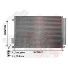 CONDENSEUR 0.9I - 1.3 MJTD 506 X 370 X 12 pour LANCIA YPSILON