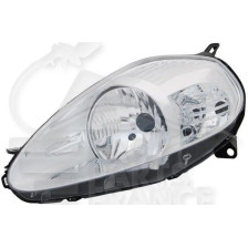 PHARE OPTIQUE GAUCHE H4 ÉLECTRIQUE AVEC MOTEUR FOND CHROME → 08/08 pour FIAT GRANDE PUNTO
