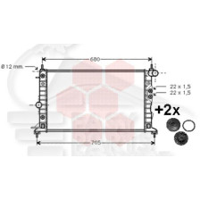 RADIATEUR 3.0 I 24 V V6 BOÎTE AUTO/MECA + CLIM 610 X 370 X 26 pour SAAB 9-5