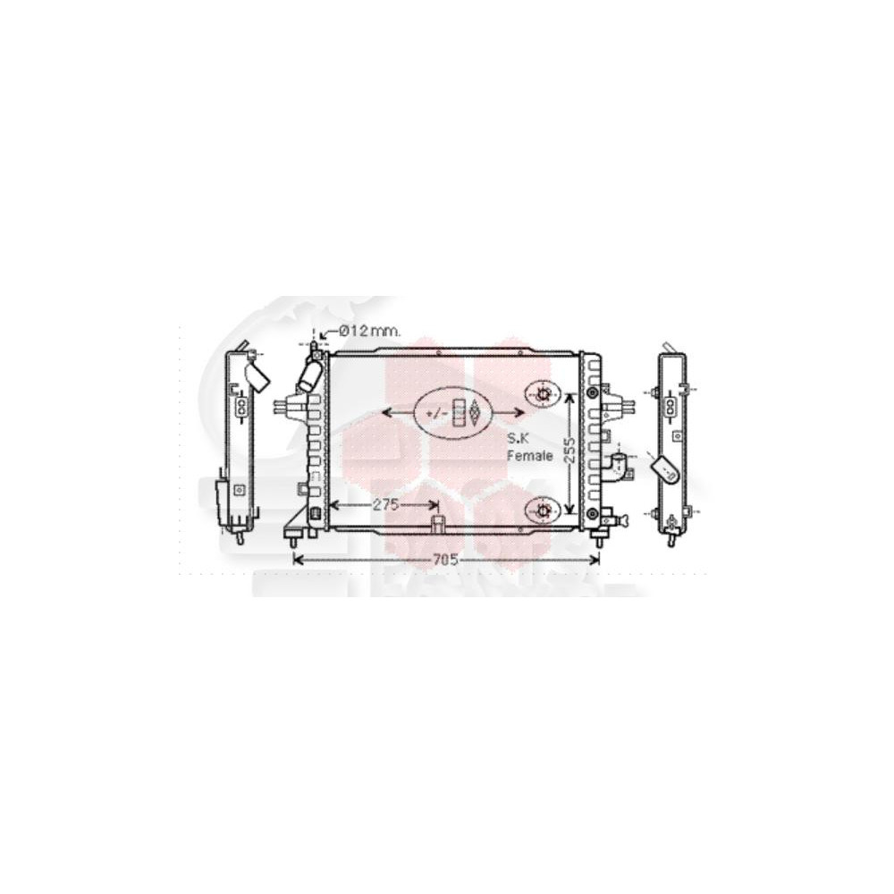RADIATEUR 1.9 CDTI BOÎTE AUTO 600 X 370 X 28 pour OPEL ASTRA