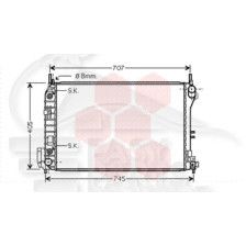 RADIATEUR 1.8 16 V - 1.8 - 2.0 T 2.2 TID BOÎTE AUTO AVEC OU SANS CLIM 650 X 400 X 34 pour SAAB 9-3