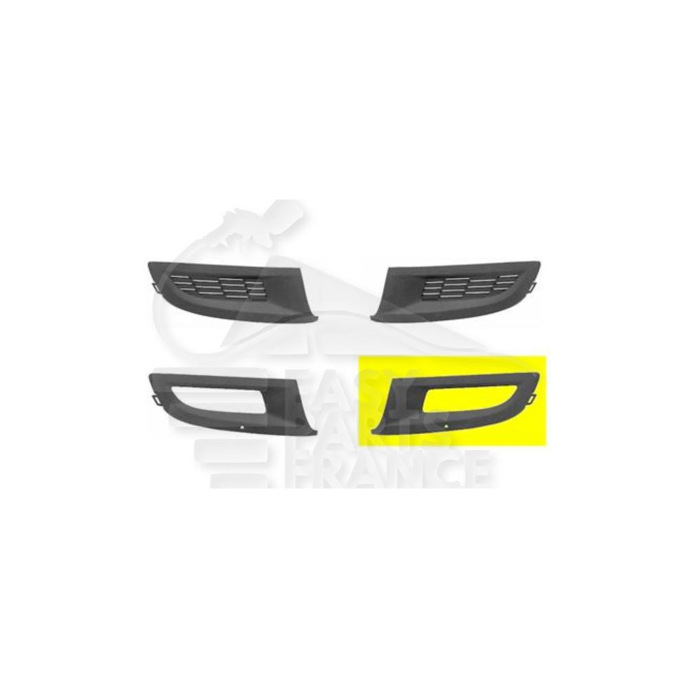 GRILLE DE PARE-CHOC AVANT-GAUCHE NOIRE AVEC EMPLACEMENT ANTI-BROUILLARD pour VOLKSWAGEN POLO