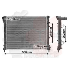 RADIATEUR 0.9I SAUF 48KW- 1.4I 16V -1.3 MJTDF 11/09 → 480 X 395 X 27 pour FIAT 500