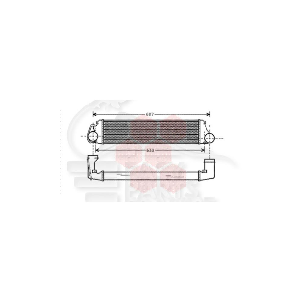 ECHANGEUR 320 - 330 DROIT 540 X 127 X 50 pour BMW S3 E46 COMPACT