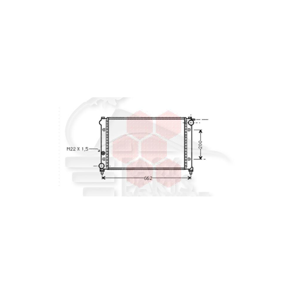 RADIATEUR 1.2/1.5 CARBU - 600 X 318 X 22 pour SEAT IBIZA