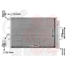 CONDENSEUR 2.2 TDCI 717 X 467 X 16 pour FORD TRANSIT