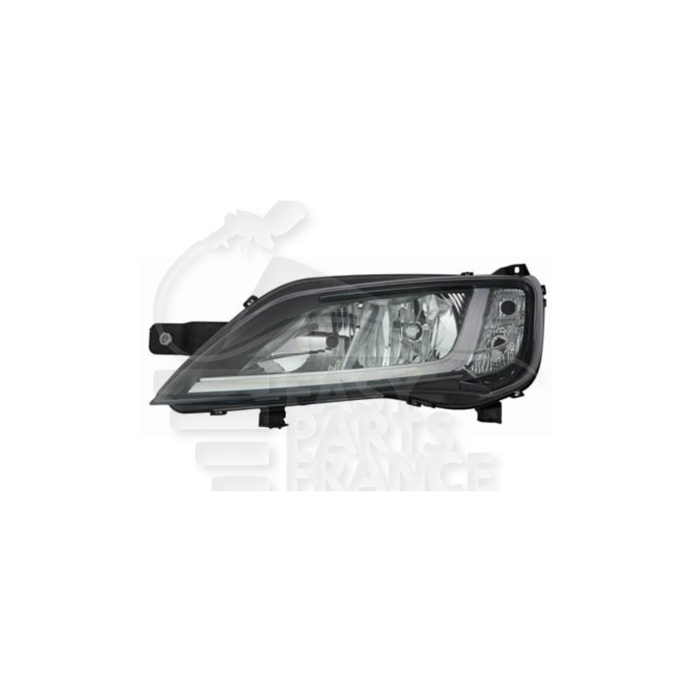 PHARE OPTIQUE GAUCHE H7+H7 ÉLECTRIQUE AVEC MOTEUR FOND NOIR LED pour FIAT DUCATO